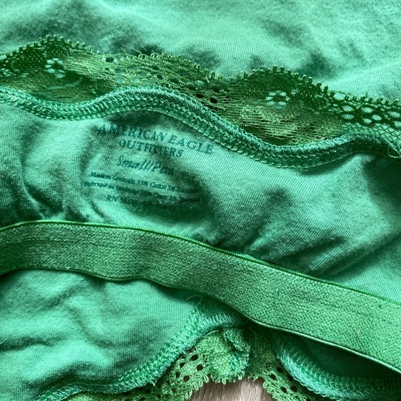 Vintage y2k American Eagle Green Sparkly Lace Trim Camisole Fairycore - Picture 9 of 9